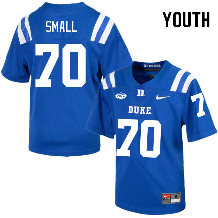 Youth #70 Jack Small Duke Blue Devils College Football Jerseys Stitched-Royal